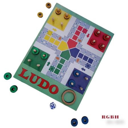 Ludo Brinquedo Educativo de Madeira jogo de Tabuleiro Brinquedos de Madeira  Bambalalão Brinquedos Educativos