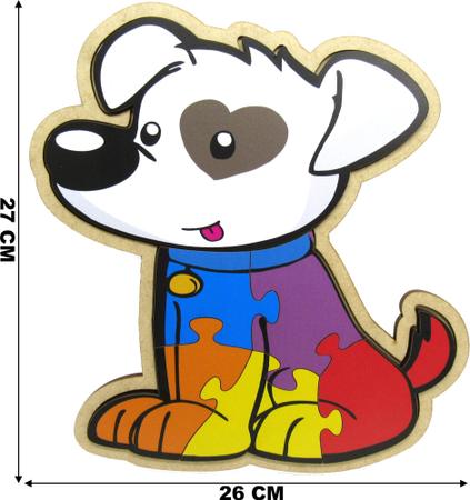 Quebra-cabeça cachorro - Brinquedo educativo de madeira