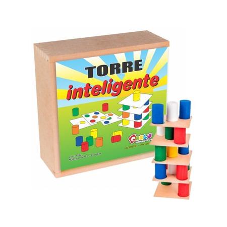 Brinquedo Jogo Educativo Pedagógico Torre Inteligente Carlu