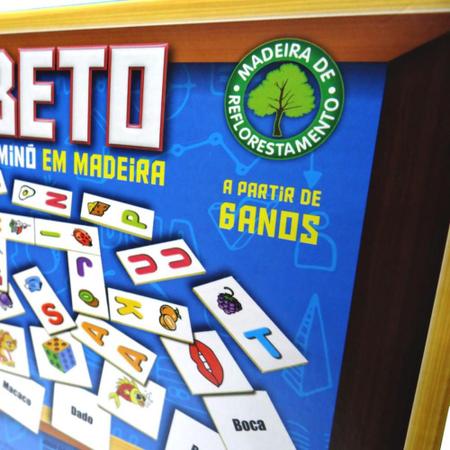 Jogo Educativo Brinquedo Pedagógico Memória Alfabeto Dominó