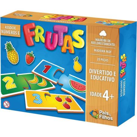 Brinquedo Educativo Pedagógico Frações nas Frutas Matemática 4 anos 21 peças