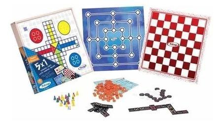 Imagem de Brinquedo Pedagógico Madeira Jogo De Tabuleiro 4 Em 1 Dama, Ludo, Trilha E Pega Varetas - Xalingo