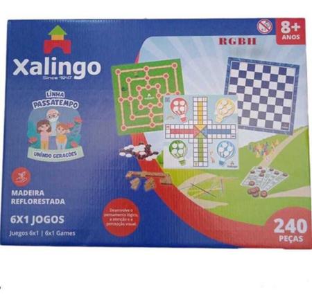 Brinquedo Pedagógico Madeira Jogo De Tabuleiro 4 Em 1 Dama, Ludo, Trilha E  Pega Varetas - Xalingo - Jogo de Dominó, Dama e Xadrez - Magazine Luiza