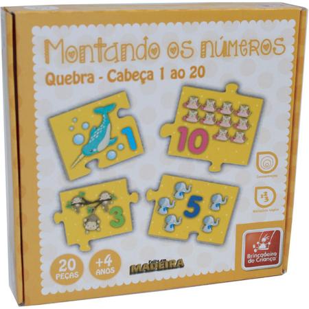 Jogo Educativo Montando Os Numeros em Madeira + 4 Anos no