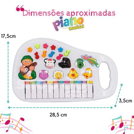 Piano Brinquedo Infantil Musical Teclado Pedagógico Branco - ShopJJ -  Brinquedos, Bebe Reborn e Utilidades