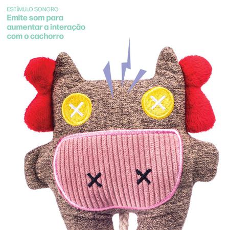 Brinquedo pelúcias Pet com apito e mordedor casco bovino HV - MADOG Imagem de Brinquedo pelúcias Pet com apito e mordedor casco bovino HV