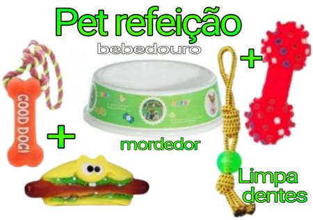 Imagem de Brinquedo pet corda + comedouro 5 peças