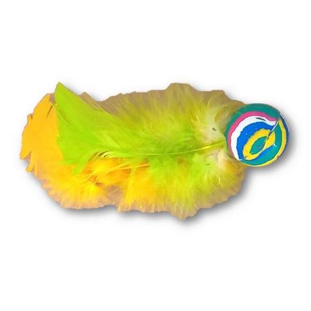 Brinquedo pet gatos Bolinha interativa pula pula c/ penas - São Pet Imagem de Brinquedo pet gatos Bolinha interativa pula pula c/ penas