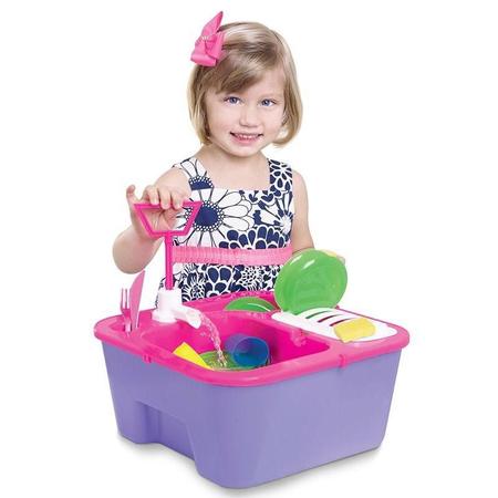 Cozinha Infantil de Brinquedo para Criança Pia com Balcão e Lava Louça que  Abre e Fecha com Acessórios BBR - Aladim Kids