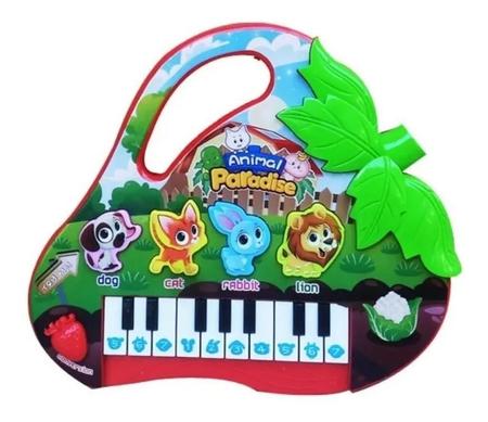 Brinquedo Piano Teclado Infantil Bichos Musical Moranguinho