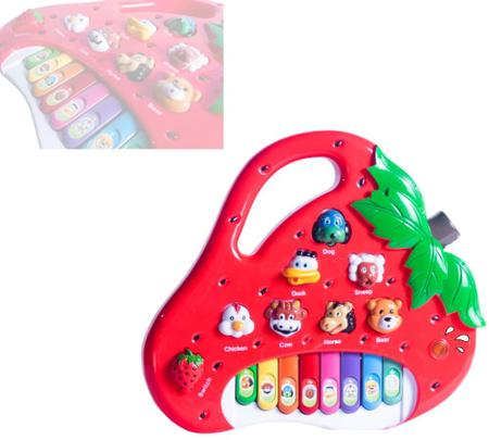 Brinquedo Teclado Piano Moranguinho Animais Musical Infantil - Cem