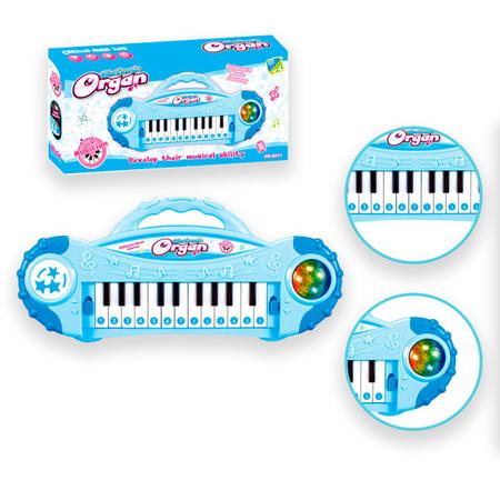 Piano Eletrônico Teclado Infantil Com Microfone Suporte Verde - Ri