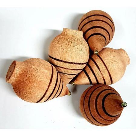 Mini Pião de Madeira - Cinzento  Me & Mine - EhGoom - Toys with