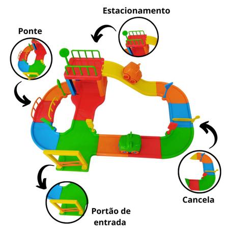 Imagem de Brinquedo Pista de Carrinho de Corrida Infantil Baby com 2 carrinhos