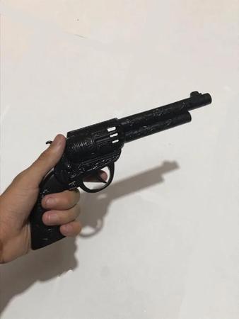 Arma Brinquedo Pistola Revolver 38 Com Distintivo Policial