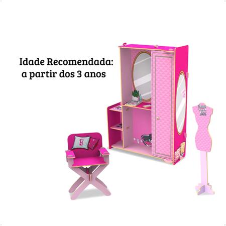 Imagem de Brinquedo Playset Closet Da Barbie A partir dos 3 anos com 40 Peças - Xalingo 23298