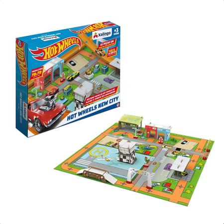 Imagem de Brinquedo Playset Hot Wheels New City 33 Peças Infantil +3 Anos Colorido Faz de Conta Xalingo - 17398
