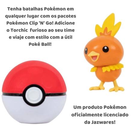 Boneco Pokemon - Pokebola - Clip N Go - Piplup + Poke Bola SUNNY BRINQUEDOS