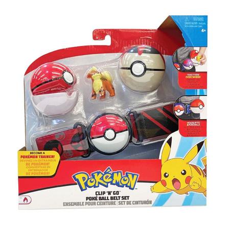 Brinquedo Pokémon Cinto Com Pokebola E Minifigura - Growlithe - Sunny