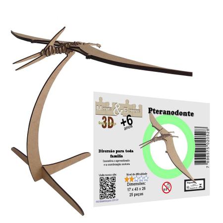 Kit Dinossauros Mdf Quebra Cabeça 3d