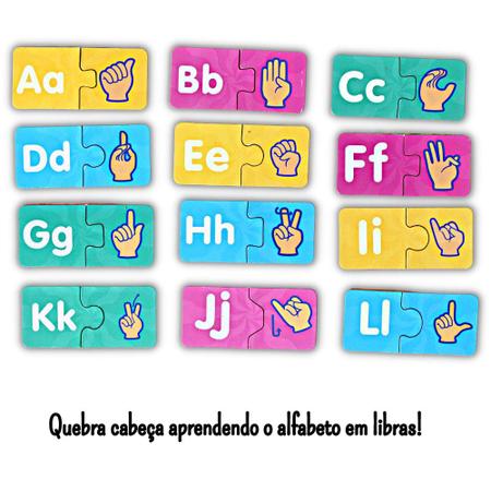 Jogo Educativo - Quebra-Cabeças Aprendendo Alfabeto Em Libras - 52 Peças -  Xalingo - Ri Happy