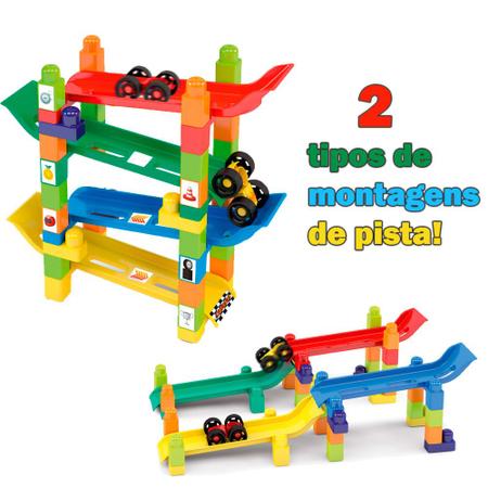 Imagem de Brinquedo Rampa Maluca 2 Montagens 34 Peças e 2 Carrinhos Dismat