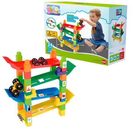 Imagem de Brinquedo Rampa Maluca 2 Montagens 34 Peças e 2 Carrinhos Dismat