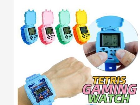 Brinquedo Relógio infantil c/ Mini game Tetris 2 em 1 no Shoptime