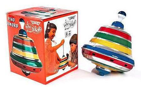 Brinquedo Pião Vintage - versareanosdourados