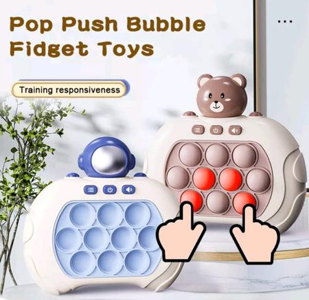 Quick Push Bubble Fidget Toy com Música e Luzes Piscando, Jogo de