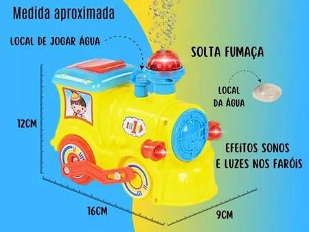 Trem Trenzinho Super Locomotiva Com Luz E Som E Solta Fumaça