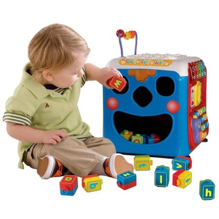 Brinquedo Infantil Super Cubo Descobertas Sons Letras Blocos - Yes