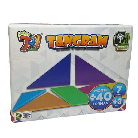 Imagem de Brinquedo Tangram Em MDF +3 Anos 7 Peças Paper Toy