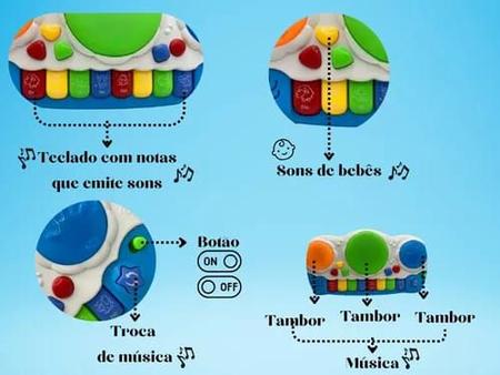 Imagem de Brinquedo teclado infantil com sons de animais