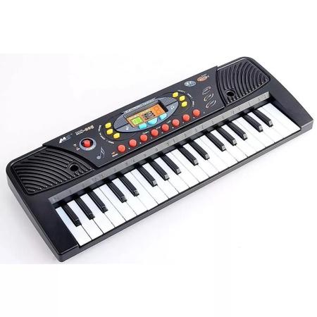 Imagem de Brinquedo teclado piano eletrônico infantil com microfone