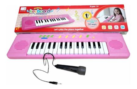 Brinquedo Teclado Piano Infantil 32 Teclas Com Microfone (ROSA) - FUN GAME  - Piano / Teclado de Brinquedo - Magazine Luiza