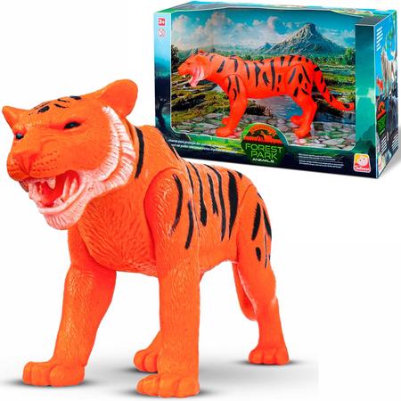 Imagem de Brinquedo Tigre Forest Animals 28 cm Vinil Articulado Realista - Silmar Brinquedos