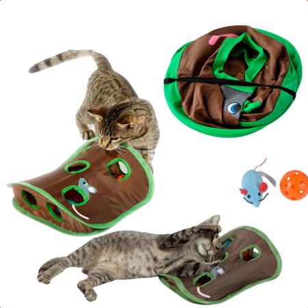 2021new gato brinquedo caça caça rato gato caixa de jogo 3 em 1 com  scratcher engraçado gato vara gato hit gophers interativa labirinto  brinquedo