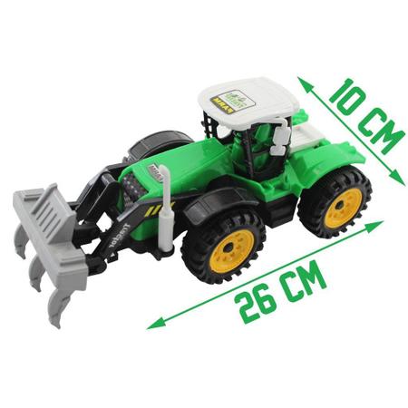 Imagem de Brinquedo Trator Escavadeira Miniatura Articulado Verde Fricção 26cm