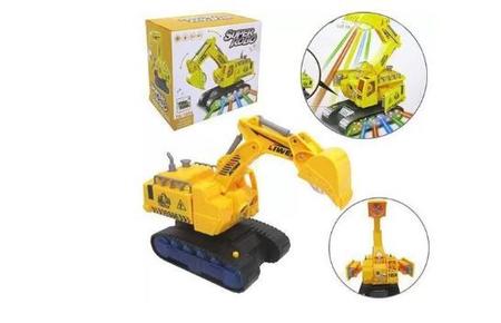 Imagem de Brinquedo Trator Escavadeira Transformers Bate E Volta Música E Luzes