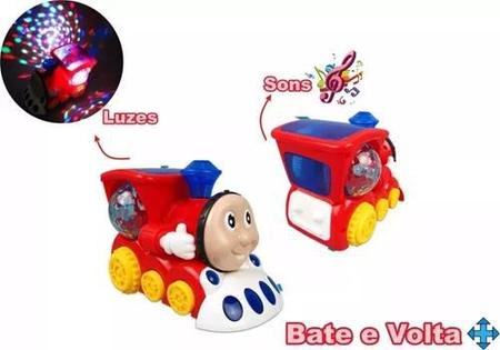 Imagem de Brinquedo Trem Azul Thomas Trenzinho Infantil Luz Som Bate Volta