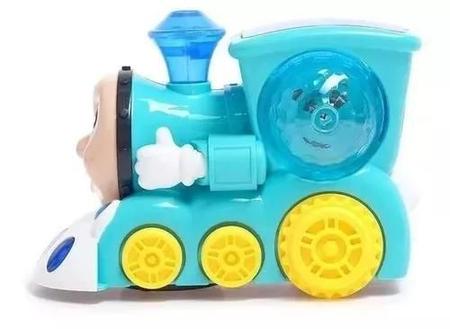 Imagem de Brinquedo Trem Azul Thomas Trenzinho Infantil Luz Som Bate Volta