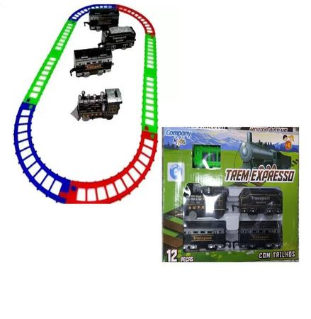 Trem Expresso Brinquedo C/ Vagões Trilhos À Pilha Coleção