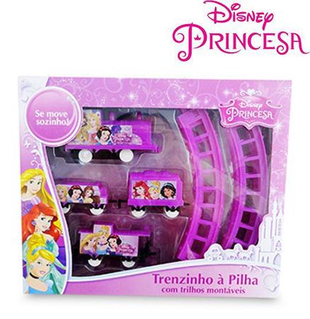 Imagem de Brinquedo trem ferrorama 12 peças princesas disney