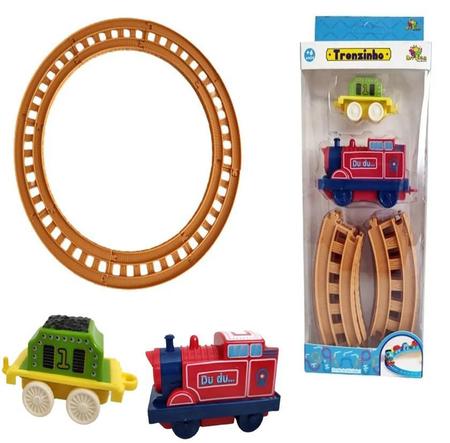 Trenzinho De Brinquedo Trem Menino Locomotiva Trilho Pilha