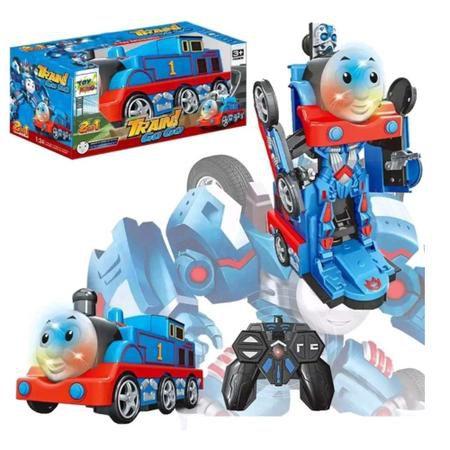 Brinquedo 2 em 1: Trem que se transforma em robô..Possui som e  luz.Material: Plástico.É necessário o uso 3 pilhas do tipo AA.Anda  sozinho.Possui funç - Carrefour