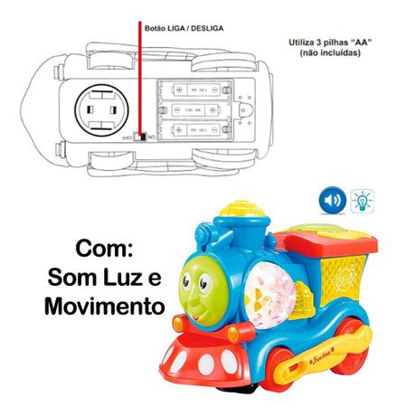 Trem Thomas Bate e Volta Dm Toys com Luz e Som Azul - Pequenos Travessos