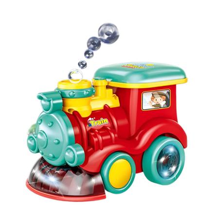 Brinquedo Infantil Trem Set Clássico à Pilhas com Som - Cor Vermelho