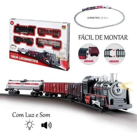 Trenzinho Elétrico Com Luz E Som Realista - DM Toys - Trem de Brinquedo -  Magazine Luiza