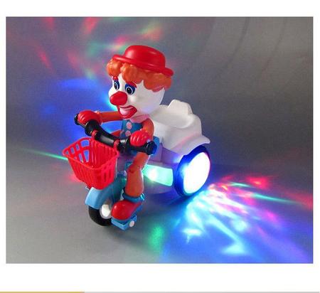 Imagem de Brinquedo Triciclo Palhaço Bate E Volta Empina Gira 360 Com Sons Luz